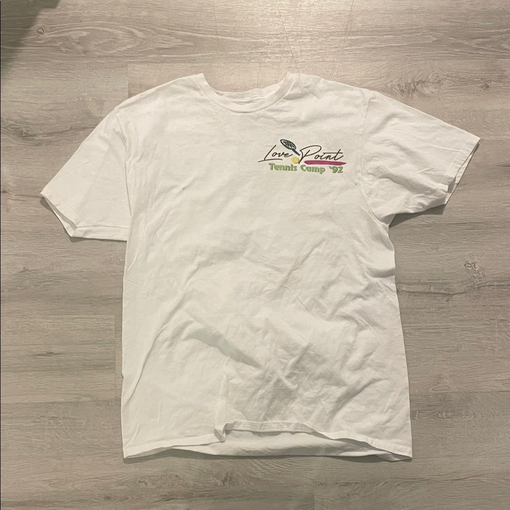 White Tennis Camp Tee men’s large urban outfitters